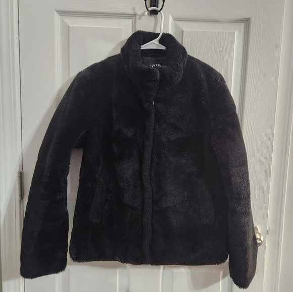 Zara Elegant Black Teddy Jacket - Picture 2 of 14